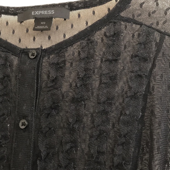 Mesh polka dot ruffle blouse - Picture 4 of 6